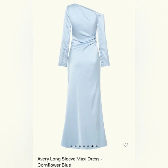 MESHKI- Avery One-Shoulder Maxi Dress - Cornflower Blue - Picture 3 of 9